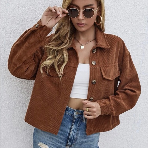 Solid Button Front Pocket Jacket - Picture 1 of 2